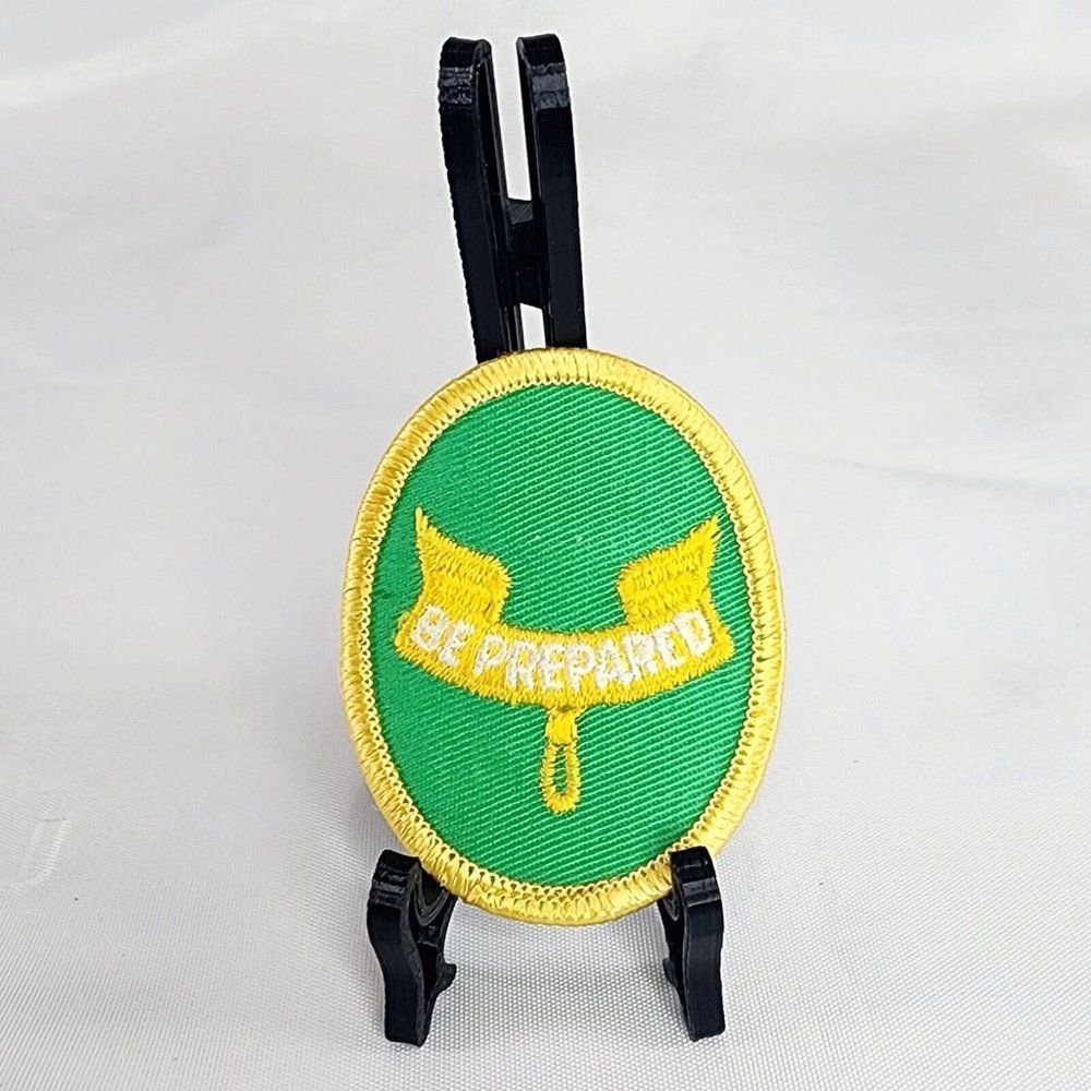 Be Prepared Vintage Boy Scout Patch Green Gold Oval 2.5x2 Inch Iron/Sew On Patch